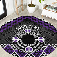 Personalised Aotearoa Niho Taniwha Motif Round Carpet Violet Style