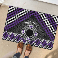 Personalised Aotearoa Niho Taniwha Motif Rubber Doormat Violet Style LT9 - Polynesian Pride