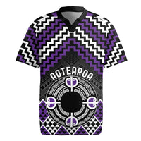Personalised Aotearoa Niho Taniwha Motif Rugby Jersey Violet Style
