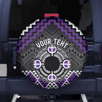 Personalised Aotearoa Niho Taniwha Motif Spare Tire Cover Violet Style LT9 No hole Violet - Polynesian Pride