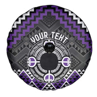 Personalised Aotearoa Niho Taniwha Motif Spare Tire Cover Violet Style LT9 - Polynesian Pride