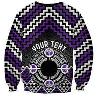 Personalised Aotearoa Niho Taniwha Motif Sweatshirt Violet Style LT9 - Polynesian Pride