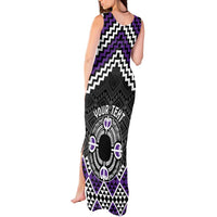 Personalised Aotearoa Niho Taniwha Motif Tank Maxi Dress Violet Style LT9 - Polynesian Pride
