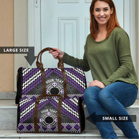 Personalised Aotearoa Niho Taniwha Motif Travel Bag Violet Style - Polynesian Pride