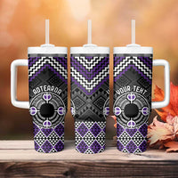 Personalised Aotearoa Niho Taniwha Motif Tumbler With Handle Violet Style LT9 - Polynesian Pride