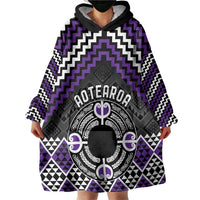Personalised Aotearoa Niho Taniwha Motif Wearable Blanket Hoodie Violet Style LT9 - Polynesian Pride
