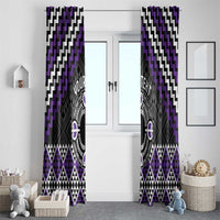 Personalised Aotearoa Niho Taniwha Motif Window Curtain Violet Style LT9 - Polynesian Pride