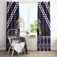 Personalised Aotearoa Niho Taniwha Motif Window Curtain Violet Style LT9 - Polynesian Pride