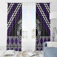 Personalised Aotearoa Niho Taniwha Motif Window Curtain Violet Style LT9 - Polynesian Pride