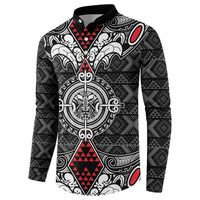 Black Aotearoa Tanilo Motif Button Sweatshirt Vintage Maori New Zealand Tribal Art Pattern LT9 - Polynesian Pride