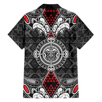 Black Aotearoa Tanilo Motif Family Matching Summer Maxi Dress and Hawaiian Shirt Vintage Maori New Zealand Tribal Art Pattern