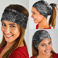 Black Aotearoa Taniko Motif Neck Gaiter Vintage Maori New Zealand Tribal Art Pattern - Polynesian Pride