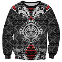 Black Aotearoa Tanilo Motif Sweatshirt Vintage Maori New Zealand Tribal Art Pattern LT9 Unisex Black - Polynesian Pride