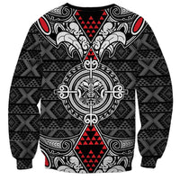 Black Aotearoa Tanilo Motif Sweatshirt Vintage Maori New Zealand Tribal Art Pattern LT9 - Polynesian Pride