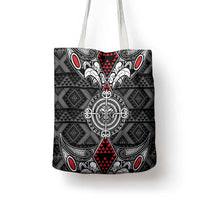 Black Aotearoa Taniko Motif Tote Bag Vintage Maori New Zealand Tribal Art Pattern - Polynesian Pride