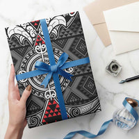 Black Aotearoa Taniko Motif Wrapping Paper Vintage Maori New Zealand Tribal Art Pattern - Polynesian Pride