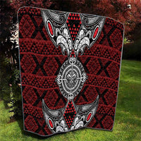 Red Aotearoa Taniko Motif Quilt Vintage Maori New Zealand Tribal Art Pattern