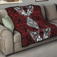 Red Aotearoa Taniko Motif Quilt Vintage Maori New Zealand Tribal Art Pattern