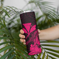 Kakau Polynesian Tribal Hawaiian Turtle Skinny Tumbler with Kanaka Maoli Pink