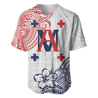 Kingdom of Uvea 1842-1860 Personalized Baseball Jersey Wallis and Futuna Polynesian Tribal Pattern LT9 White - Polynesian Pride
