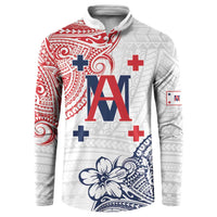 Kingdom of Uvea 1842-1860 Personalized Button Sweatshirt Wallis and Futuna Polynesian Tribal Pattern LT9 White - Polynesian Pride