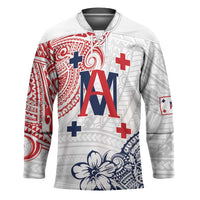 Kingdom of Uvea 1842-1860 Personalized Hockey Jersey Wallis and Futuna Polynesian Tribal Pattern LT9 Unisex White - Polynesian Pride