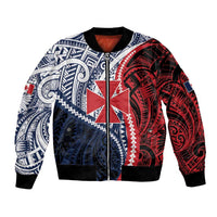 Kingdom of Uvea 1860-1886 Personalized Bomber Jacket Wallis and Futuna Polynesian Tribal Pattern LT9 Unisex Red - Polynesian Pride