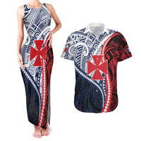 Kingdom of Uvea 1860-1886 Personalized Couples Matching Tank Maxi Dress and Hawaiian Shirt Wallis and Futuna Polynesian Tribal Pattern