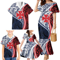 Kingdom of Uvea 1860-1886 Personalized Family Matching Mermaid Dress and Hawaiian Shirt Wallis and Futuna Polynesian Tribal Pattern