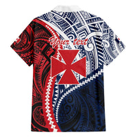 Kingdom of Uvea 1860-1886 Personalized Family Matching Off The Shoulder Long Sleeve Dress and Hawaiian Shirt Wallis and Futuna Polynesian Tribal Pattern