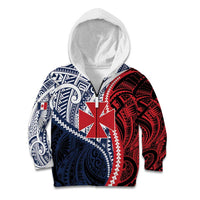 Kingdom of Uvea 1860-1886 Personalized Kid Hoodie Wallis and Futuna Polynesian Tribal Pattern LT9 Zip Hoodie Red - Polynesian Pride