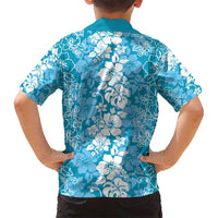 Hawaiian Lei Day Hawaiian Shirt Blue Hibiscus Flowers Lei Art