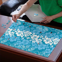 Hawaiian Lei Day Puzzle Blue Hibiscus Flowers Lei Art - Polynesian Pride