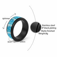 Hawaiian Lei Day Spinner Ring Blue Hibiscus Flowers Lei Art - Polynesian Pride