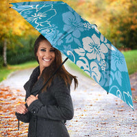 Hawaiian Lei Day Umbrella Blue Hibiscus Flowers Lei Art - Polynesian Pride