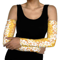 Hawaiian Lei Day Arm Sleeves Gold Hibiscus Flowers Lei Art - Polynesian Pride