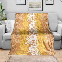 Hawaiian Lei Day Blanket Gold Hibiscus Flowers Lei Art