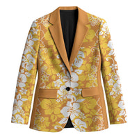 Hawaiian Lei Day Blazer Gold Hibiscus Flowers Lei Art - Polynesian Pride