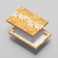 Hawaiian Lei Day Canvas Wall Art Gold Hibiscus Flowers Lei Art