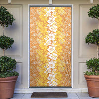 Hawaiian Lei Day Door Cover Gold Hibiscus Flowers Lei Art - Polynesian Pride