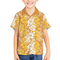 Hawaiian Lei Day Hawaiian Shirt Gold Hibiscus Flowers Lei Art
