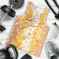 Hawaiian Lei Day Men Tank Top Gold Hibiscus Flowers Lei Art