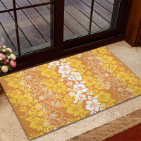 Hawaiian Lei Day Rubber Doormat Gold Hibiscus Flowers Lei Art LT9 - Polynesian Pride
