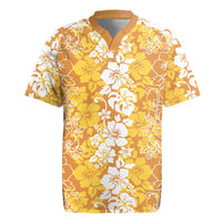 Hawaiian Lei Day Rugby Jersey Gold Hibiscus Flowers Lei Art