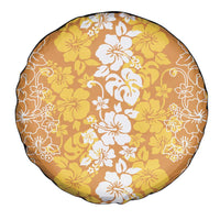 Hawaiian Lei Day Spare Tire Cover Gold Hibiscus Flowers Lei Art