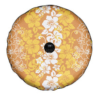 Hawaiian Lei Day Spare Tire Cover Gold Hibiscus Flowers Lei Art