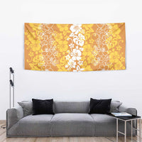 Hawaiian Lei Day Tapestry Gold Hibiscus Flowers Lei Art