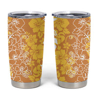Hawaiian Lei Day Tumbler Cup Gold Hibiscus Flowers Lei Art