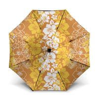 Hawaiian Lei Day Umbrella Gold Hibiscus Flowers Lei Art - Polynesian Pride