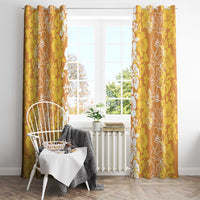 Hawaiian Lei Day Window Curtain Gold Hibiscus Flowers Lei Art